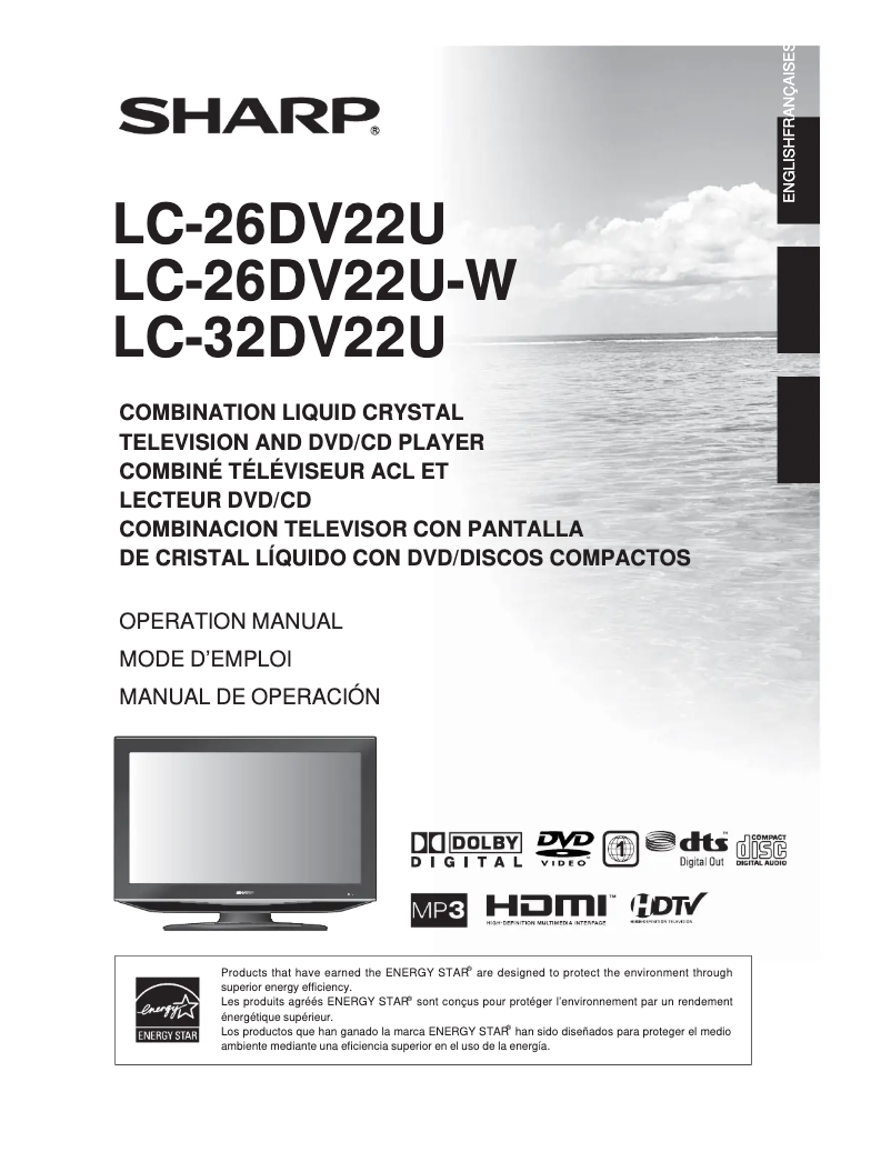 Page n°1 - Manuel utilisateur Sharp Aquos LC-26DV22U