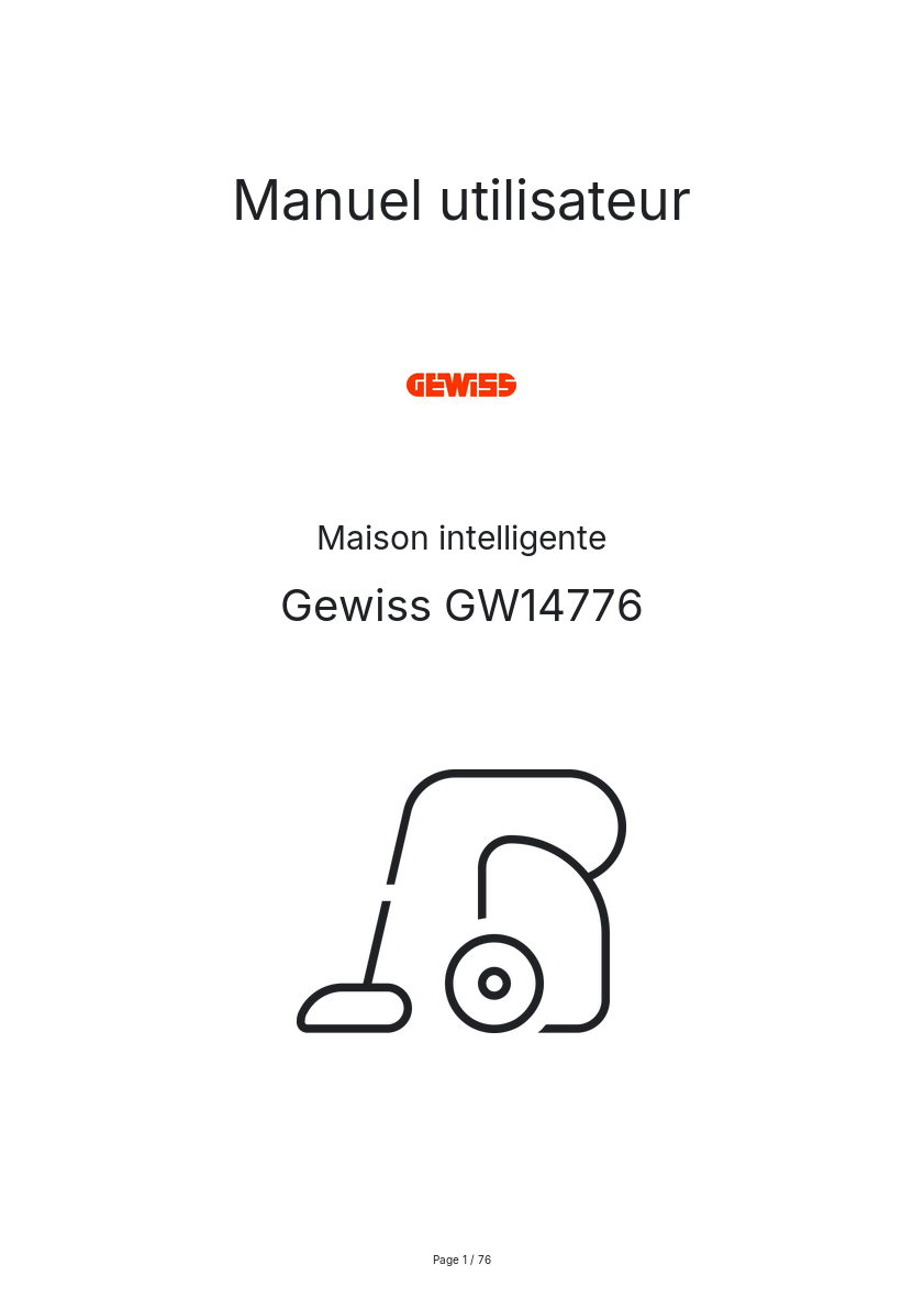 Page n°1 - Manuel utilisateur Gewiss GW14776