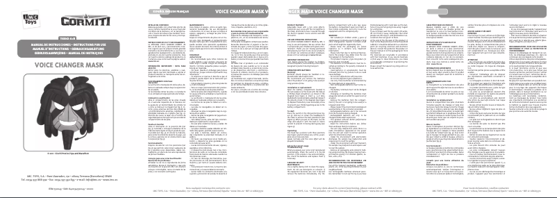 Page 1 de la notice Manuel utilisateur IMC Toys Voice Changer Mask