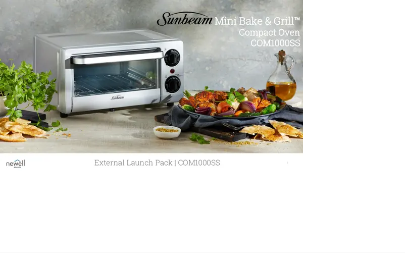 Página 1 del manual Ficha técnica Sunbeam Mini Bake & Grill COM1000SS