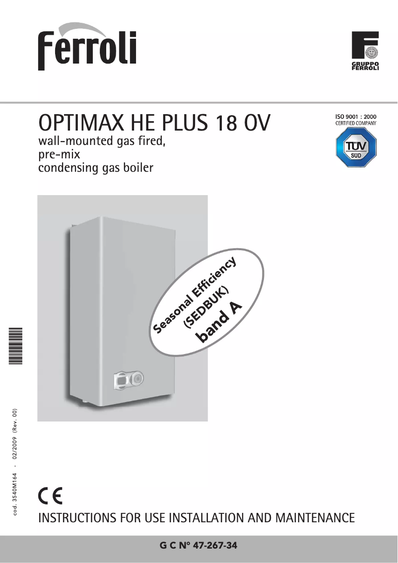 Page n°1 - Manuel utilisateur Ferroli Optimax HE Plus 18 OV