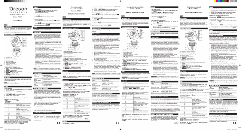 Page 1 de la notice Manuel utilisateur Oregon Scientific RA200