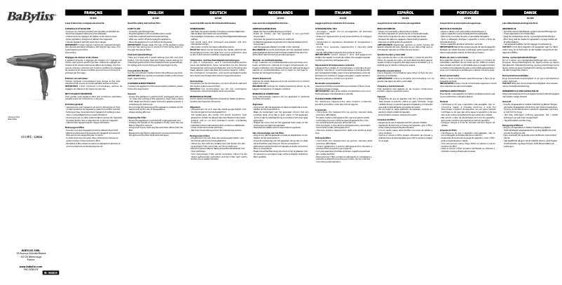 Page 1 de la notice Manuel utilisateur BaByliss 5513PE