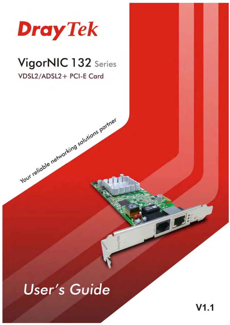 Page n°1 - Manuel utilisateur Draytek Vigor NIC 132