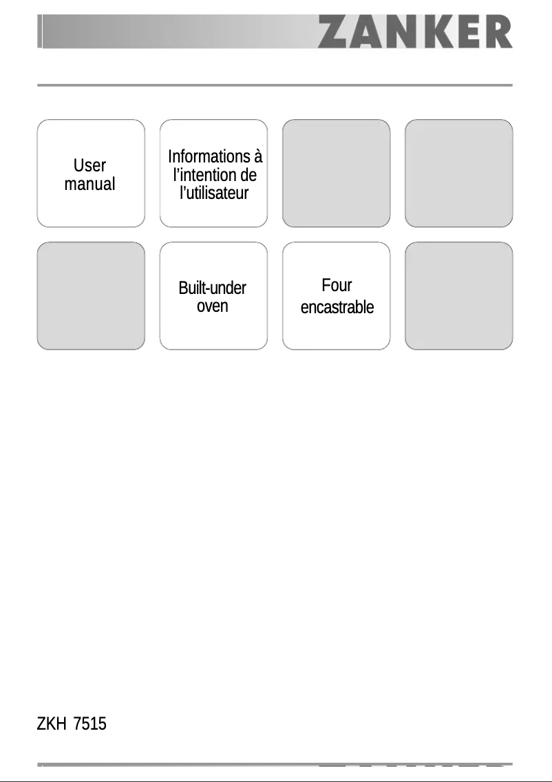 Page 1 de la notice Manuel utilisateur Zanker ZKH7515W