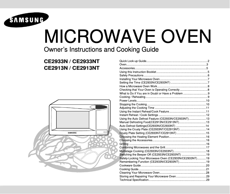 Page 1 de la notice Manuel utilisateur Samsung CE2933N