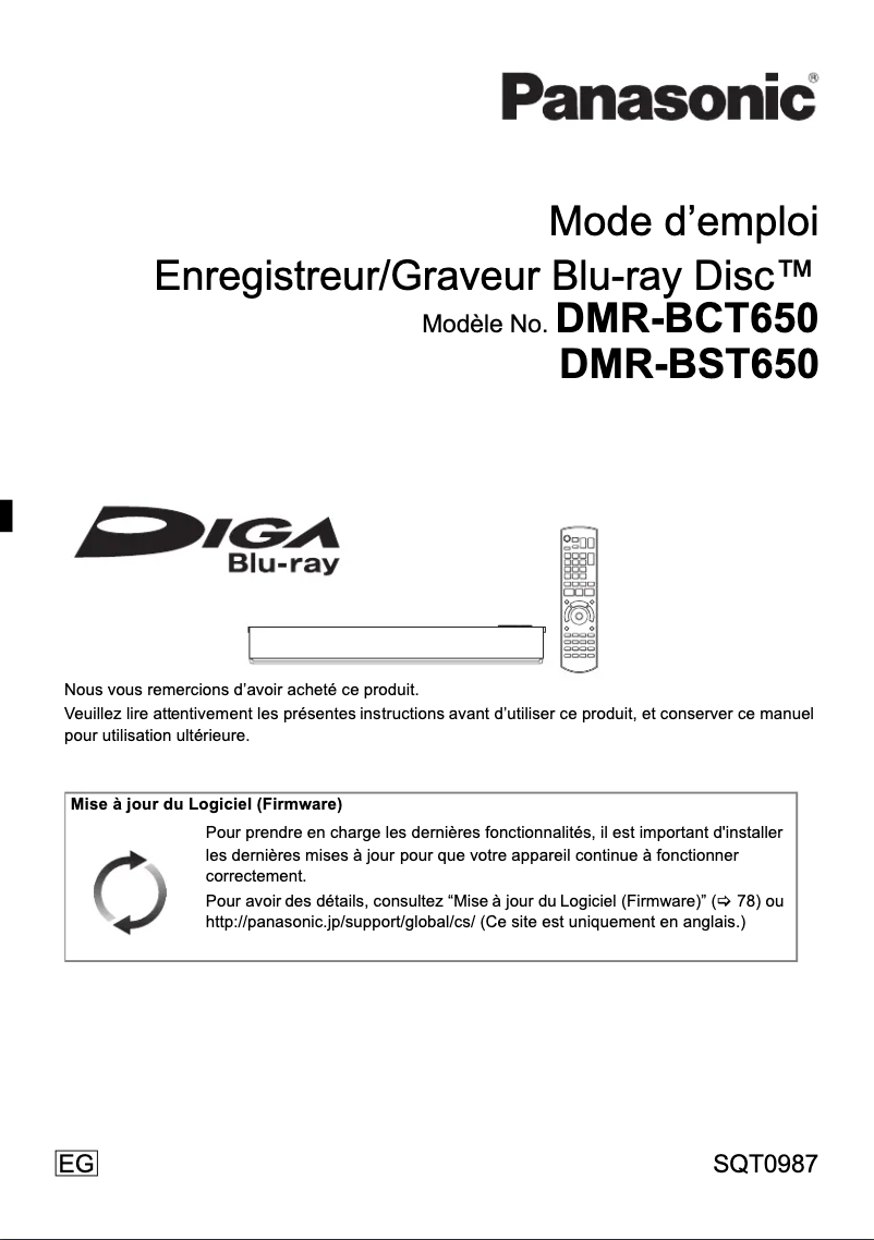 Página 1 del manual Manual de usuario Panasonic DMR-BST650