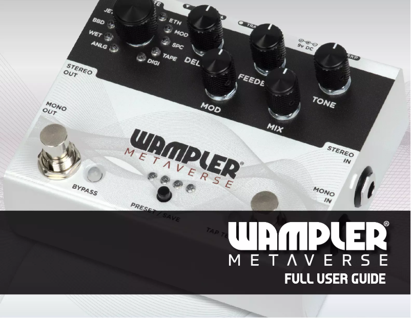 Page 1 de la notice Manuel utilisateur Wampler Metaverse