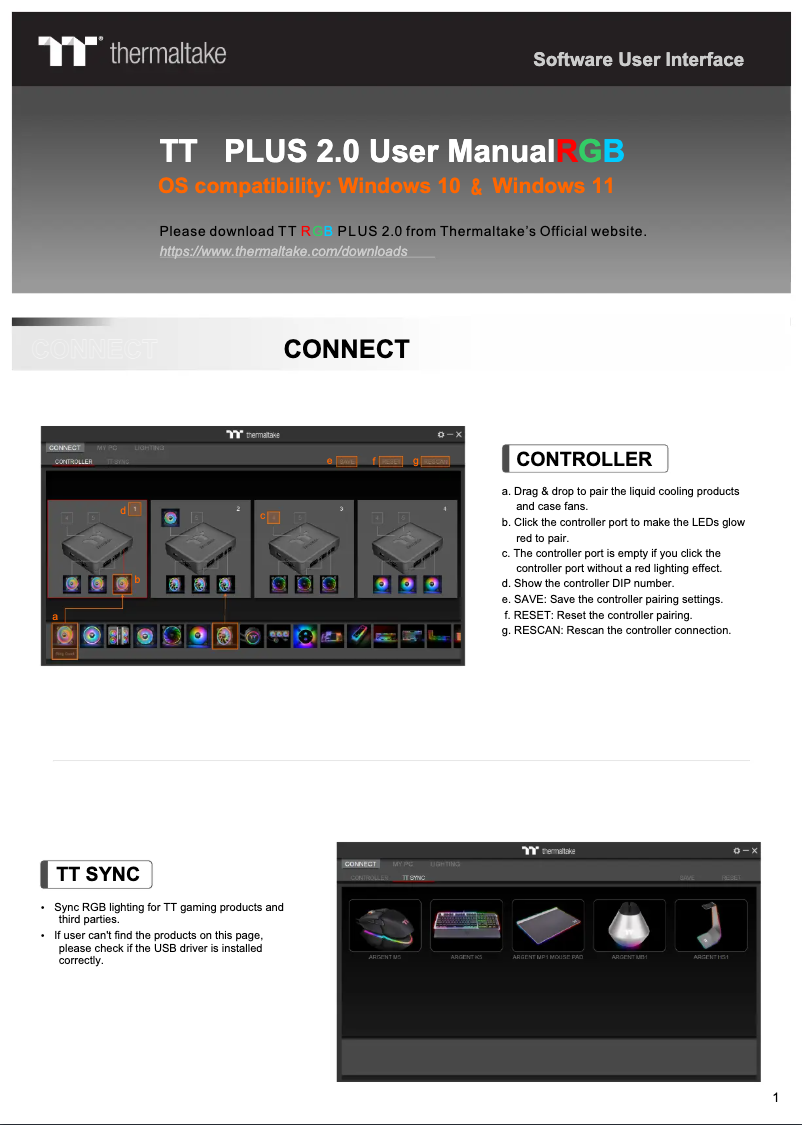 Page 1 de la notice Manuel utilisateur Thermaltake TOUGHLIQUID Ultra 360