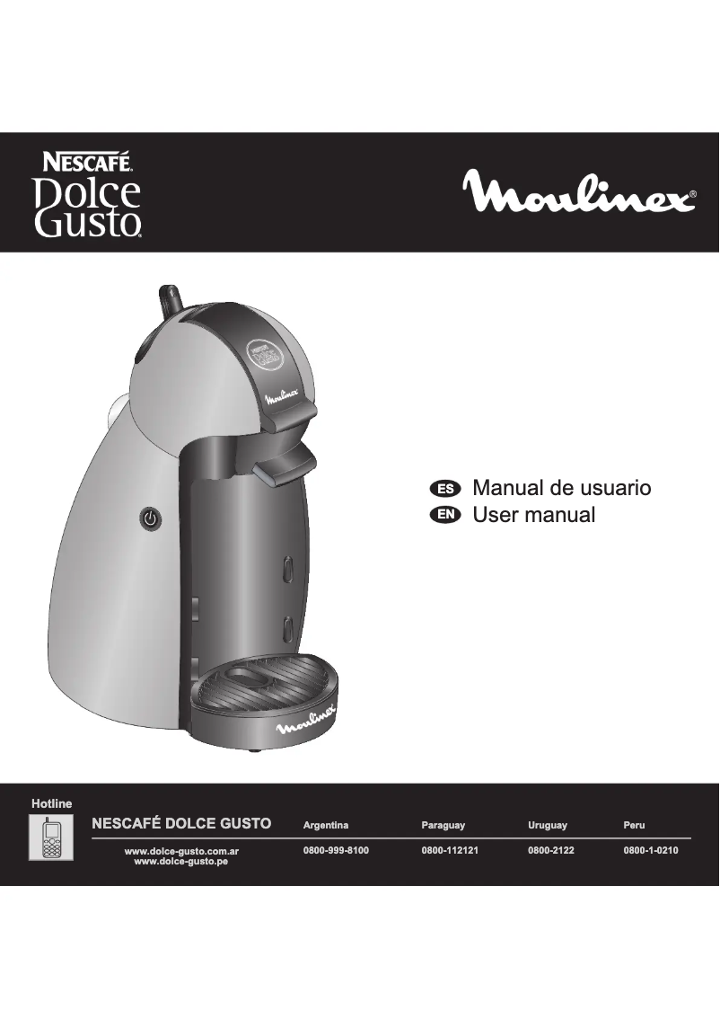 Page 1 de la notice Manuel utilisateur Moulinex PV1006 Nescafe Dolce gusto PICCOLO