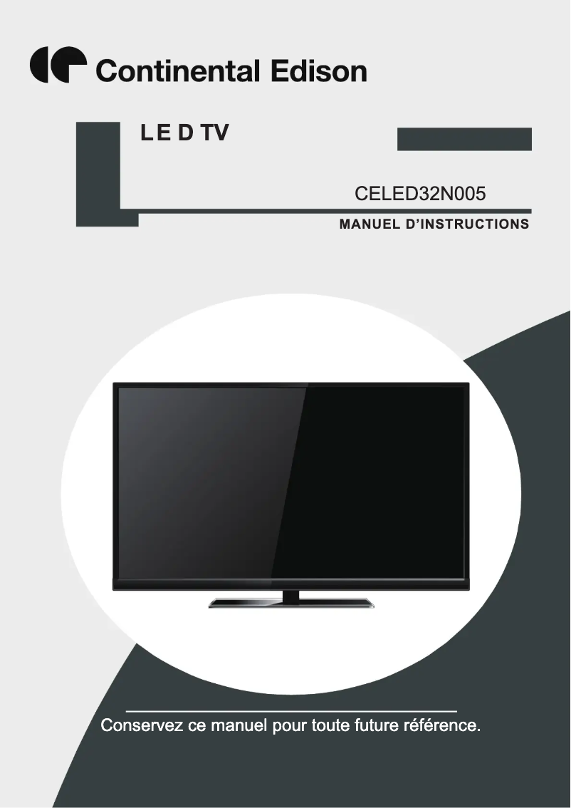 Page 1 de la notice Manuel utilisateur Continental Edison CELED32N005