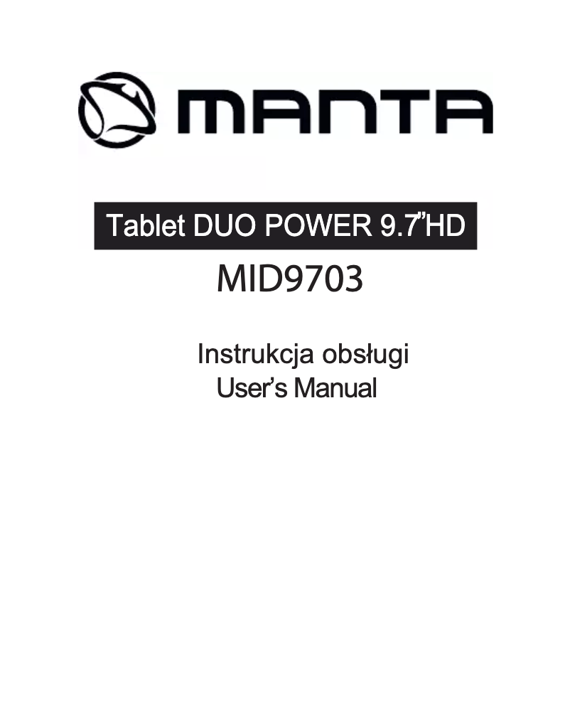 Page 1 de la notice Manuel utilisateur Manta Duo Power MID9703