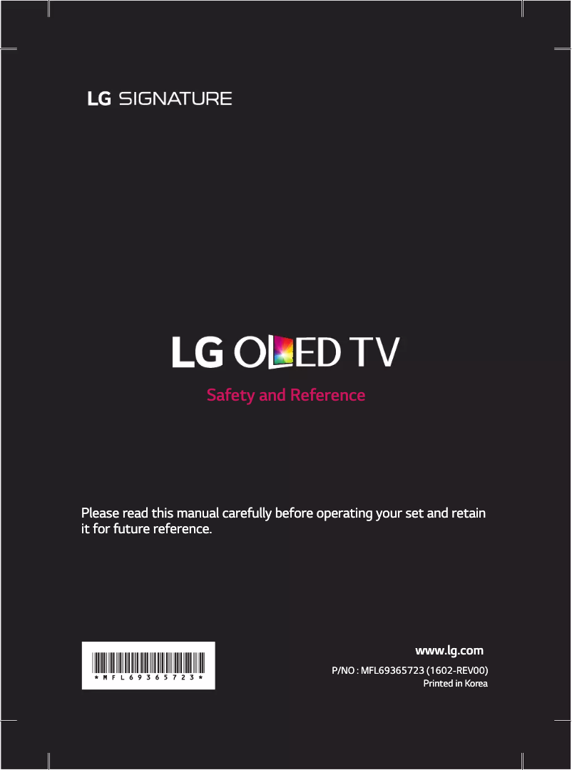 Image de la première page du manuel de l'appareil OLED 65G6