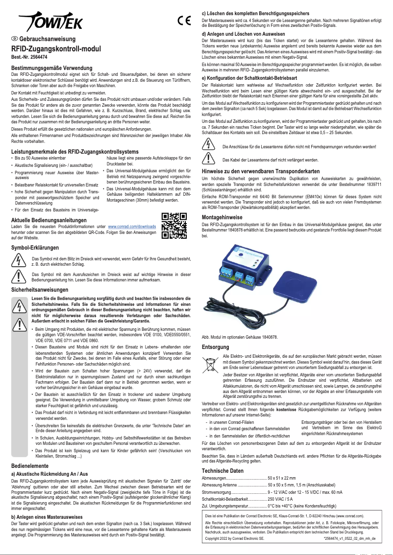 Image de la première page du manuel de l'appareil TWT2008