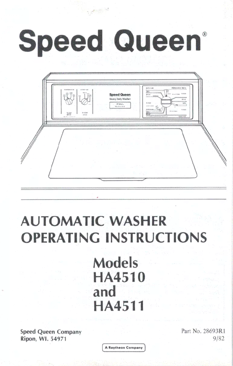 Page n°1 - Manuel utilisateur Speed Queen HA4510