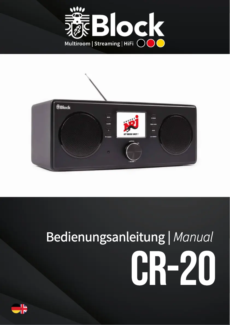Page 1 de la notice Manuel utilisateur Block CR-20
