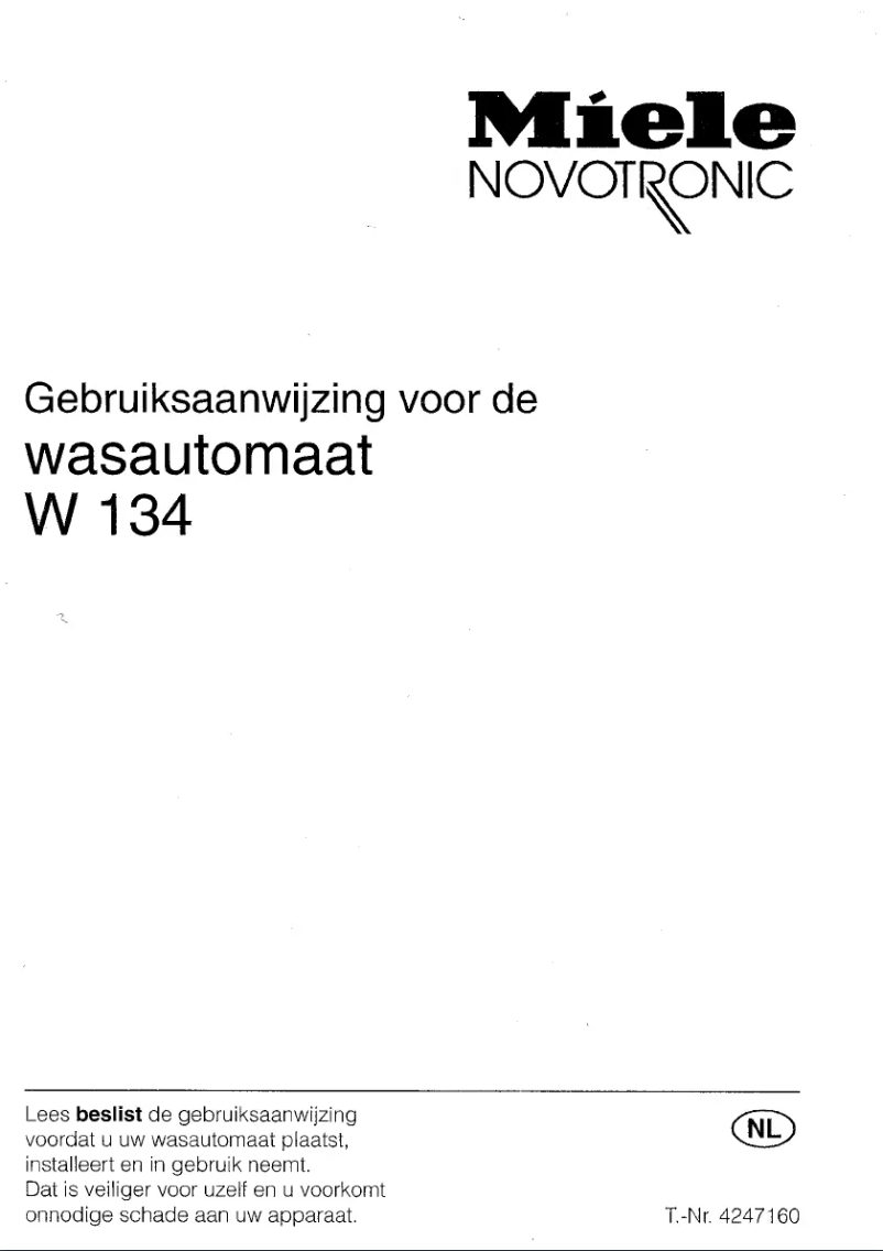 Page n°1 - Manuel utilisateur Miele W 134