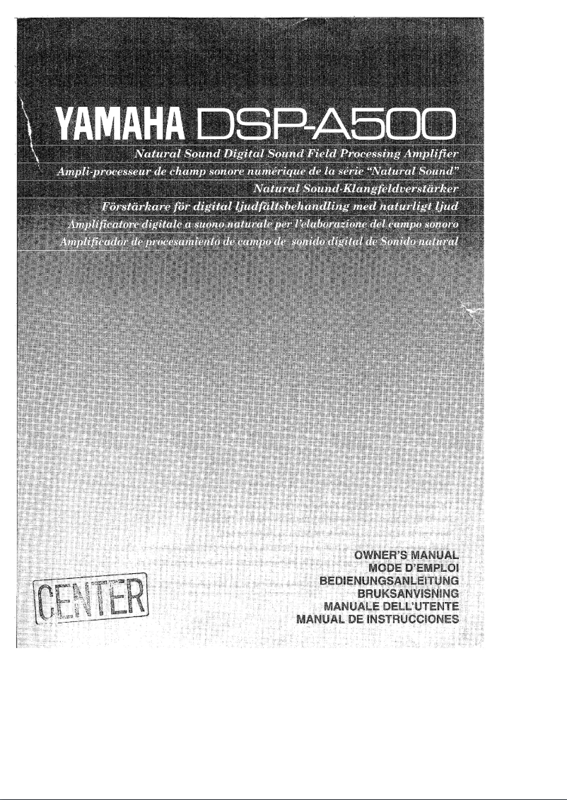 Page n°1 - Manuel utilisateur Yamaha DSP-A500