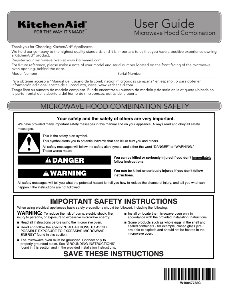 Page 1 de la notice Manuel d'utilisation et d'entretien KitchenAid KMHP519ESS