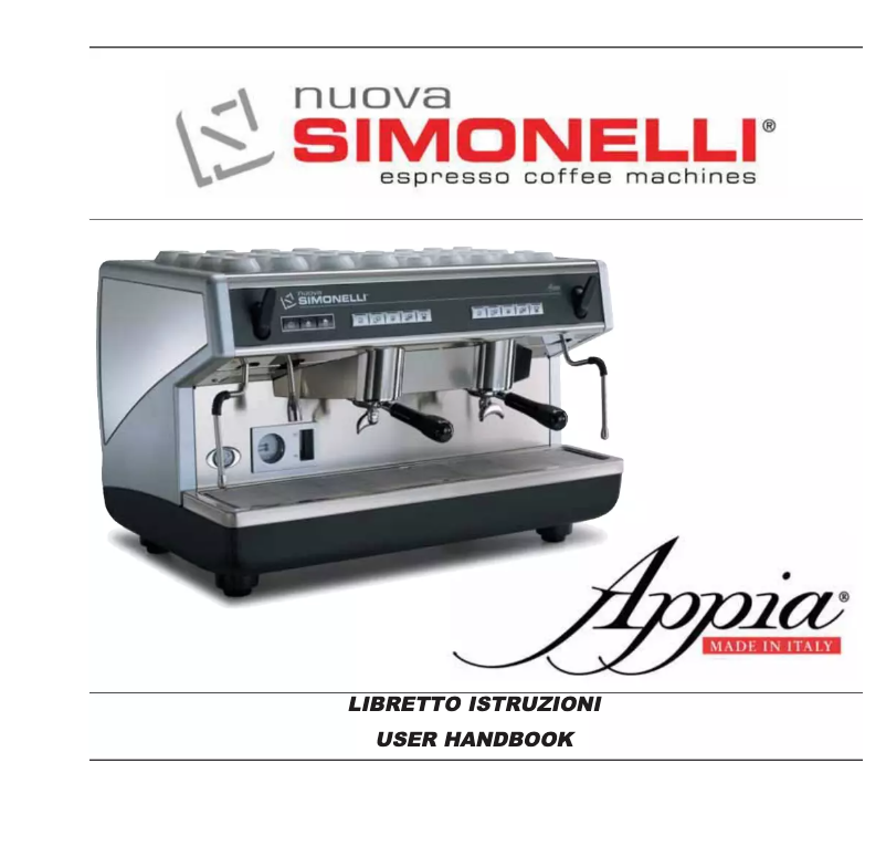 Page 1 de la notice Manuel utilisateur Nuova Simonelli Appia S