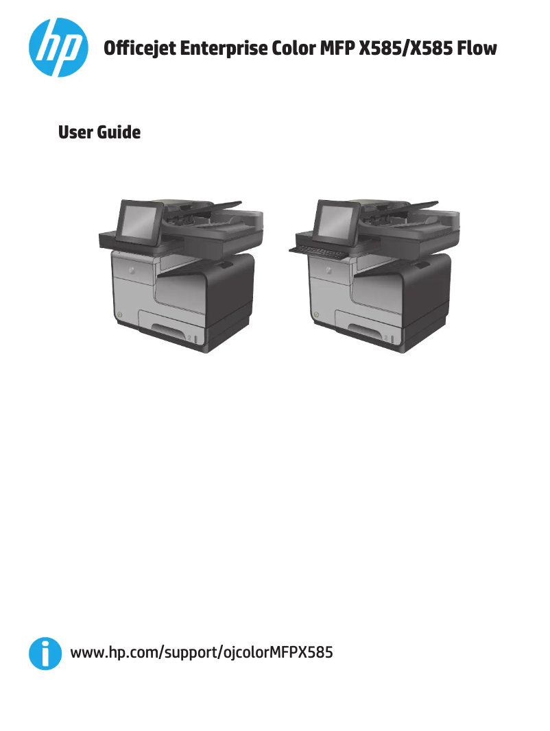 Page 1 de la notice Manuel utilisateur HP Officejet Enterprise Color Flow MFP X585zm