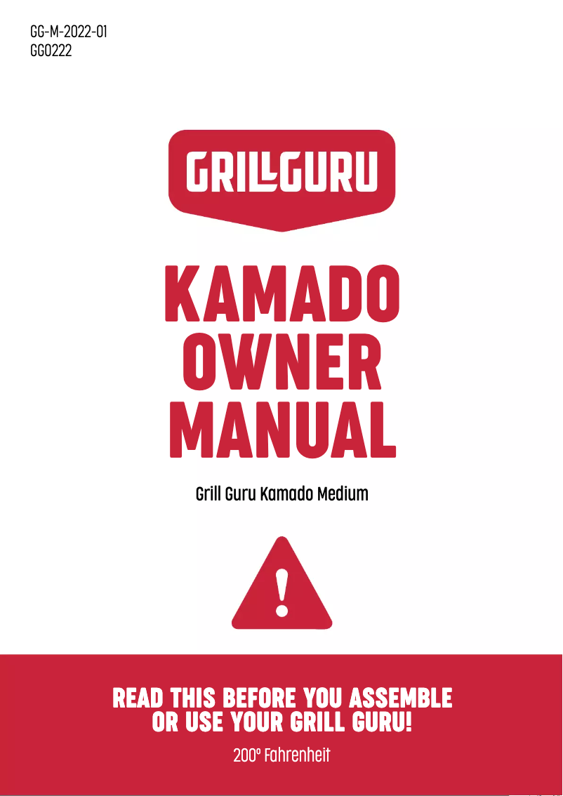 Page 1 de la notice Manuel utilisateur Grill Guru Kamado Original Medium