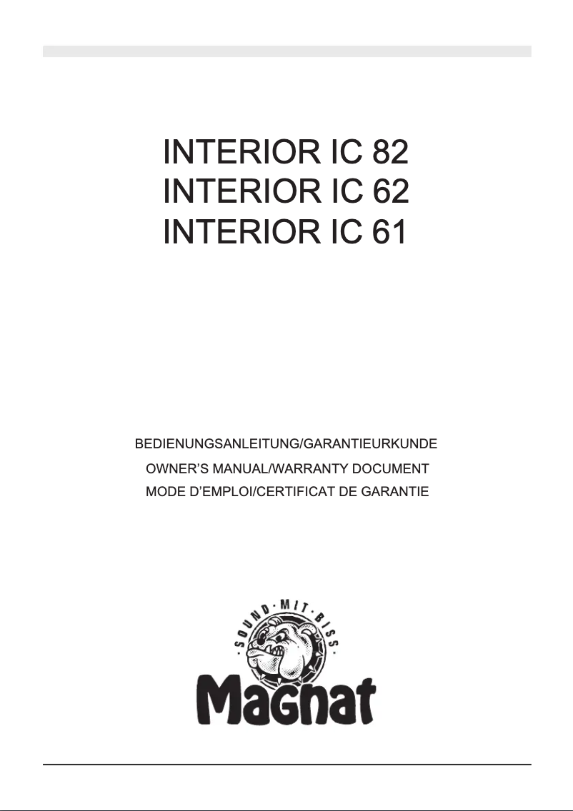 Image de la première page du manuel de l'appareil Interior IC 82