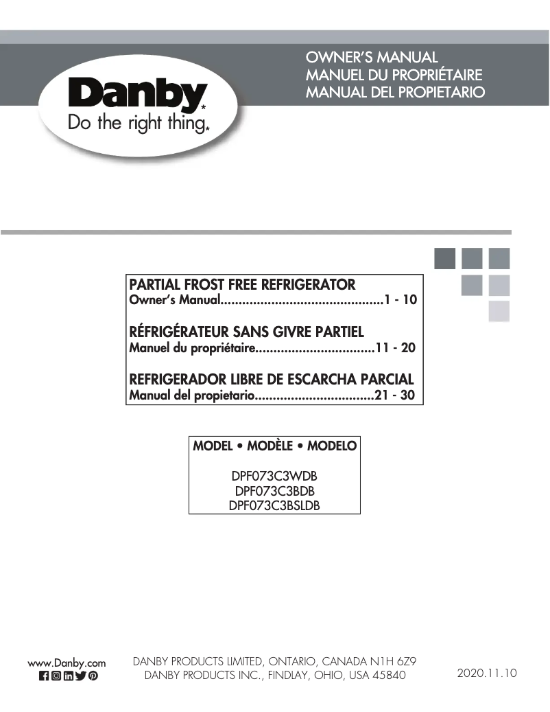 Image de la première page du manuel de l'appareil DPF073C3BSLDB