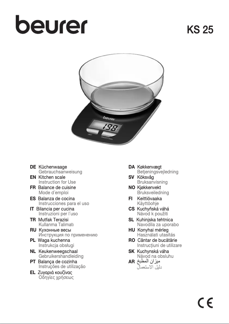 Page 1 de la notice Manuel utilisateur Beurer KS 25