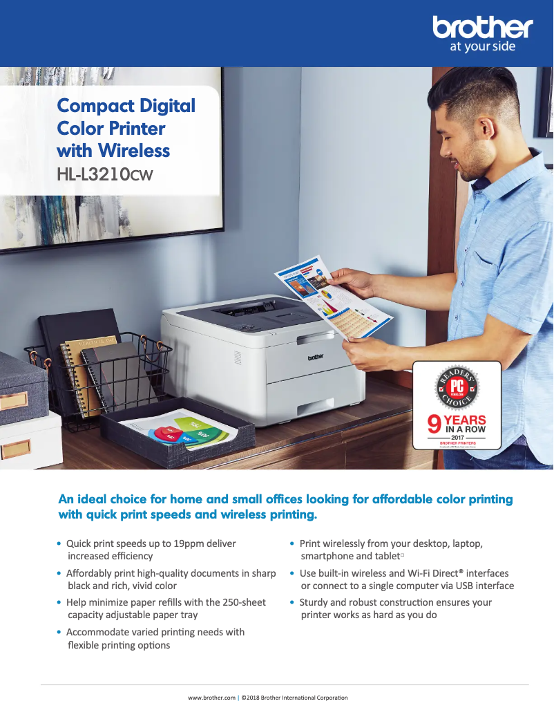 Page 1 de la notice Brochure Brother HL-L3210CW