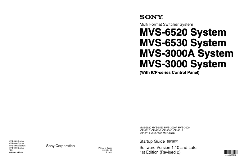 Page n°1 - Manuel utilisateur Sony ICP-3000