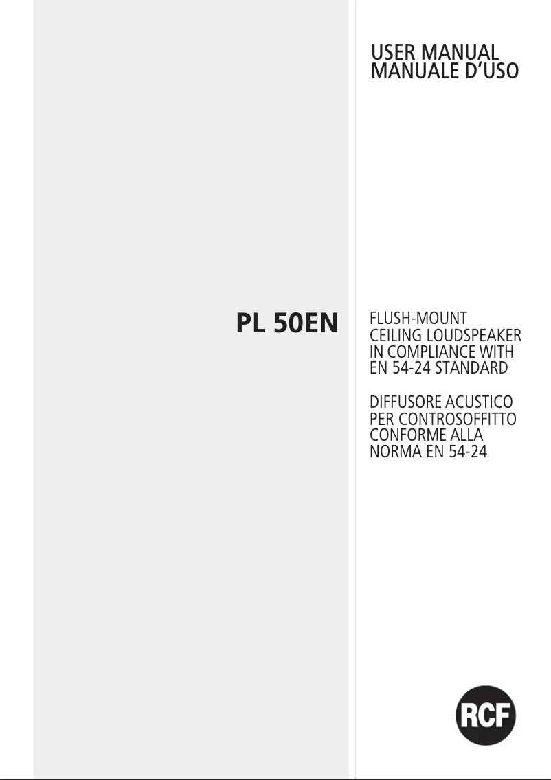 Image de la première page du manuel de l'appareil PL 50EN