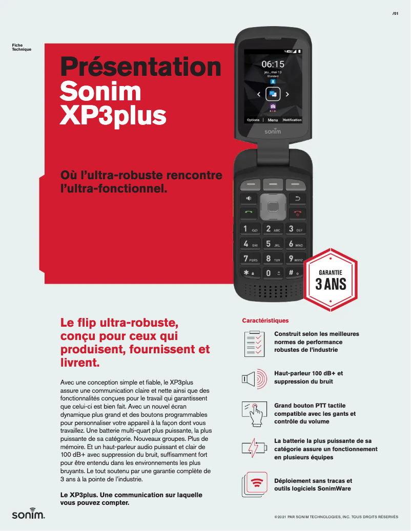 Image de la première page du manuel de l'appareil XP3 Plus