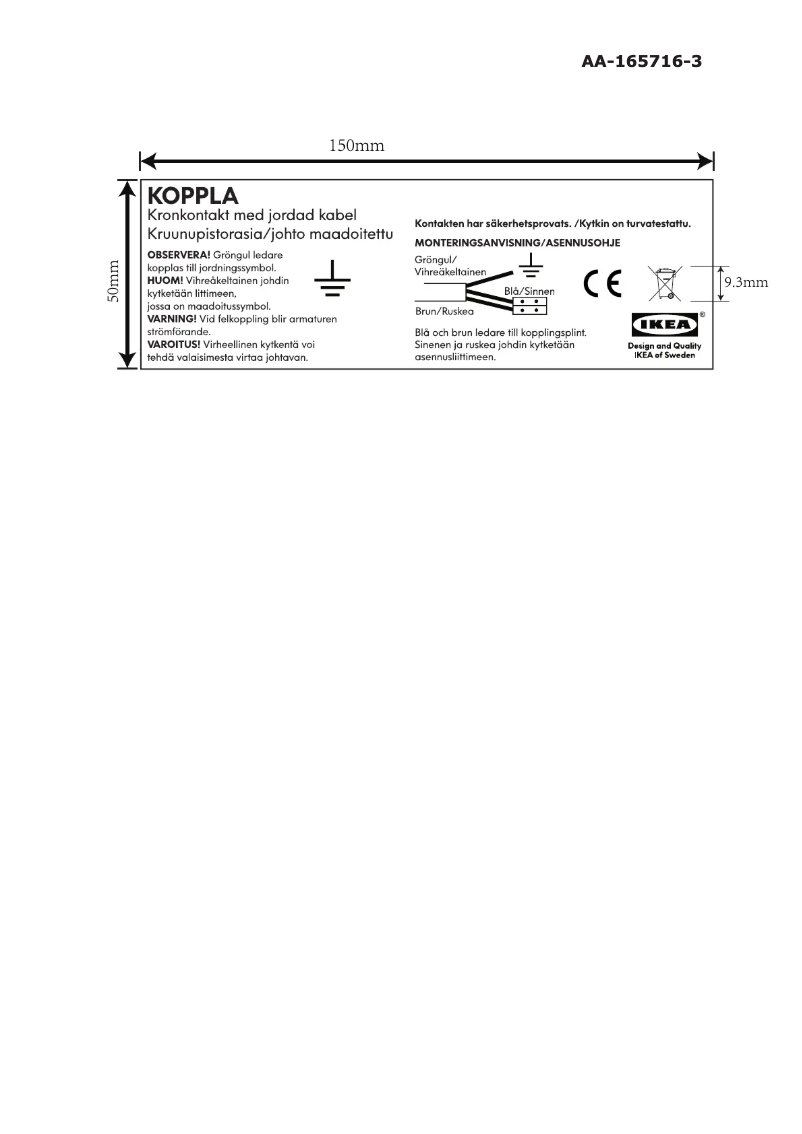 Page 1 de la notice Manuel utilisateur Ikea KOPPLA 000.826.42
