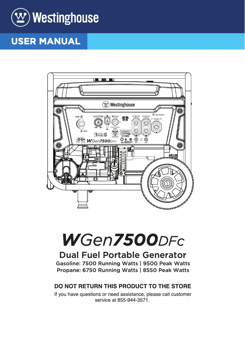 Image de la première page du manuel de l'appareil WGen7500DFc