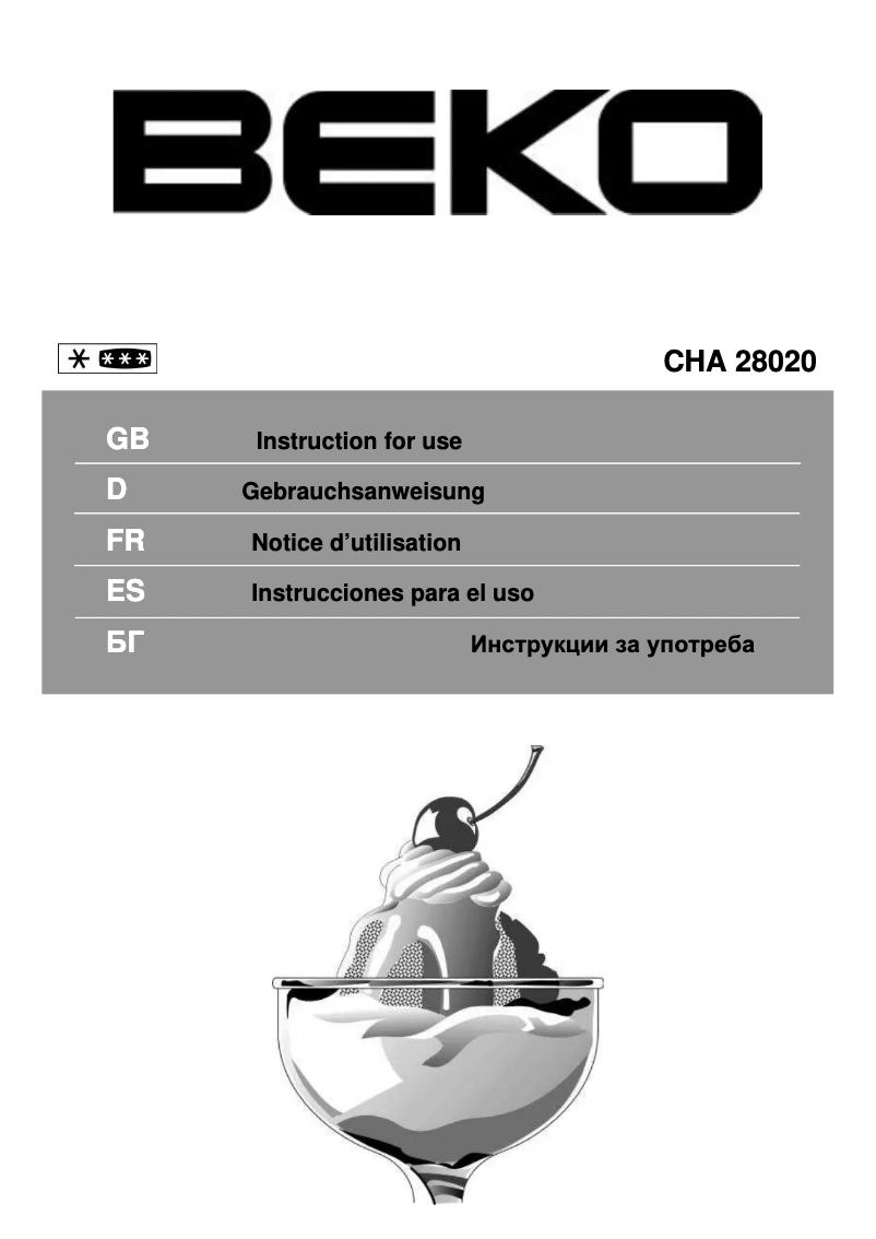 Image de la première page du manuel de l'appareil CHA28020