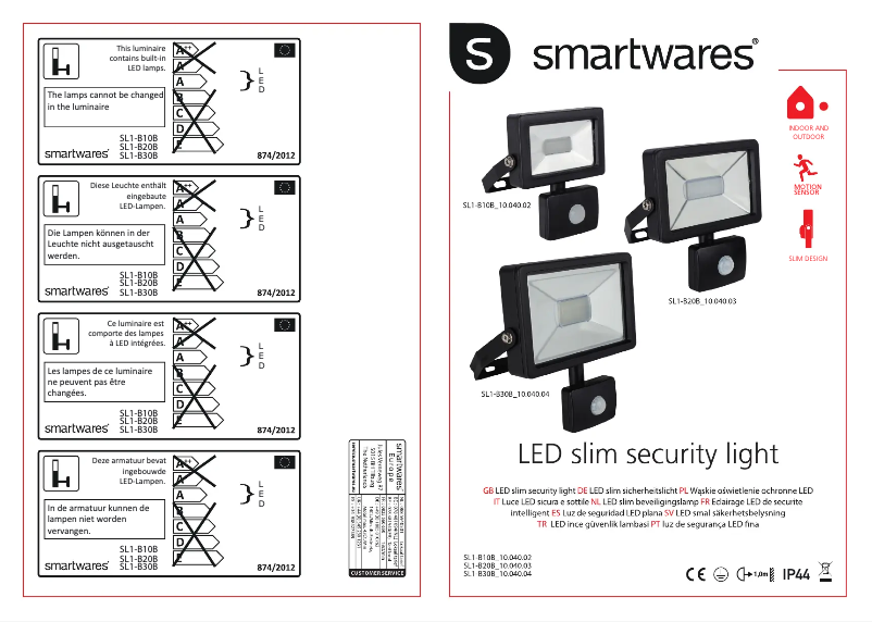 Page 1 de la notice Manuel utilisateur Smartwares 10.040.02