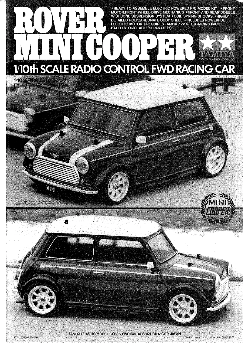 Page 1 de la notice Manuel utilisateur Tamiya Rover Mini Cooper M-01