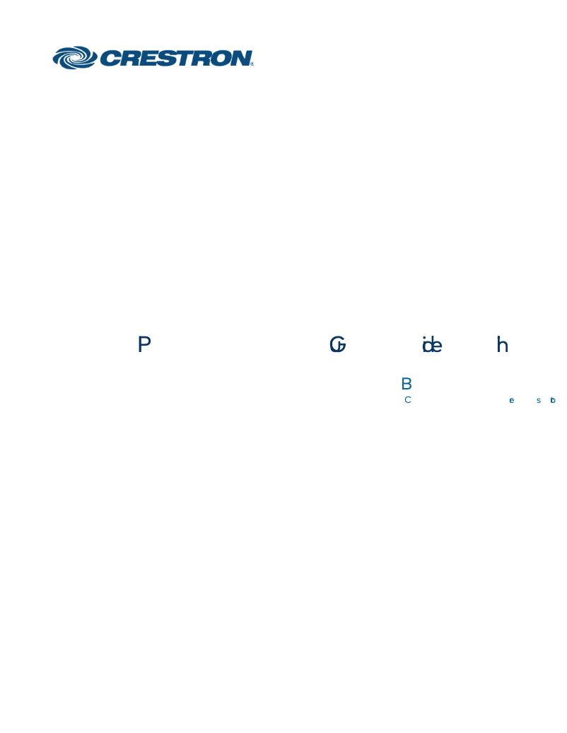 Page n°1 - Manuel utilisateur Crestron PYNG-CONNECT-COM