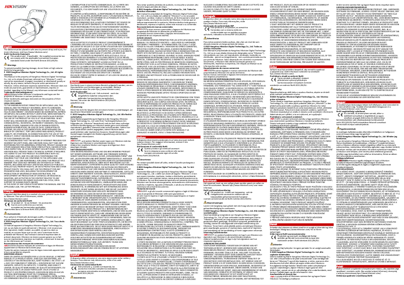 Image de la première page du manuel de l'appareil DS-PA0103-A