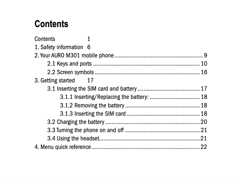 Page 1 de la notice Manuel utilisateur Auro M301