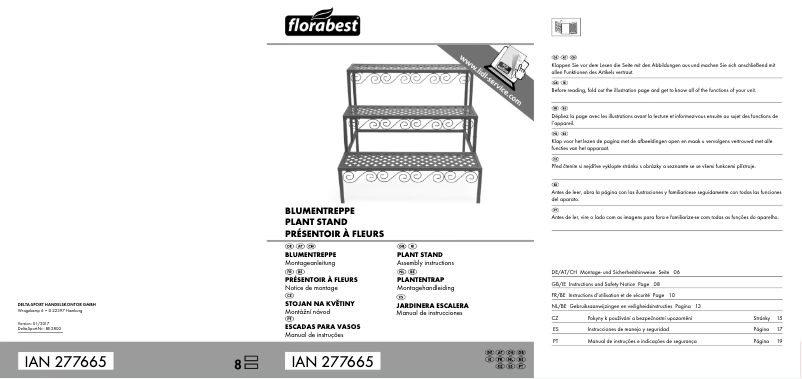 Page 1 de la notice Manuel utilisateur Florabest IAN 277665