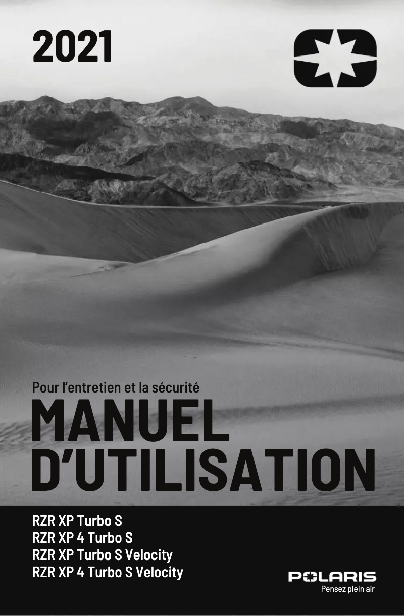 Page 1 de la notice Manuel utilisateur Polaris RZ4 Turbo S 4 Velocity (2021)