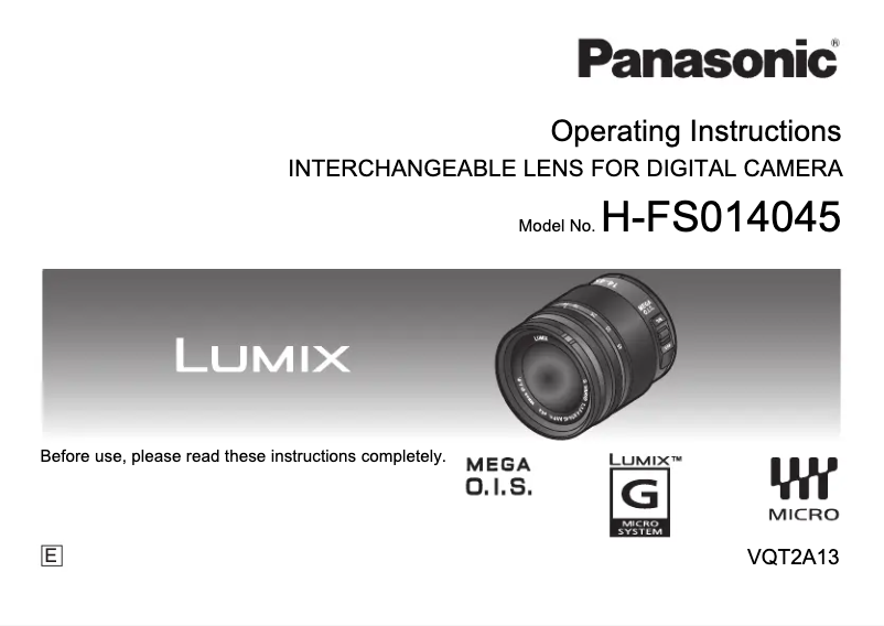 Página 1 del manual Manual de usuario Panasonic H-FS014045