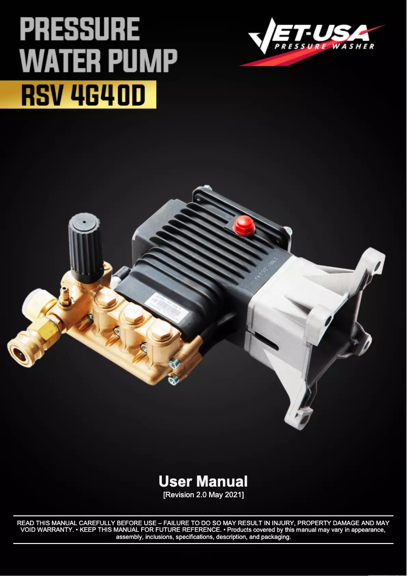 Page 1 de la notice Manuel utilisateur Jet-USA RSV 4G40D