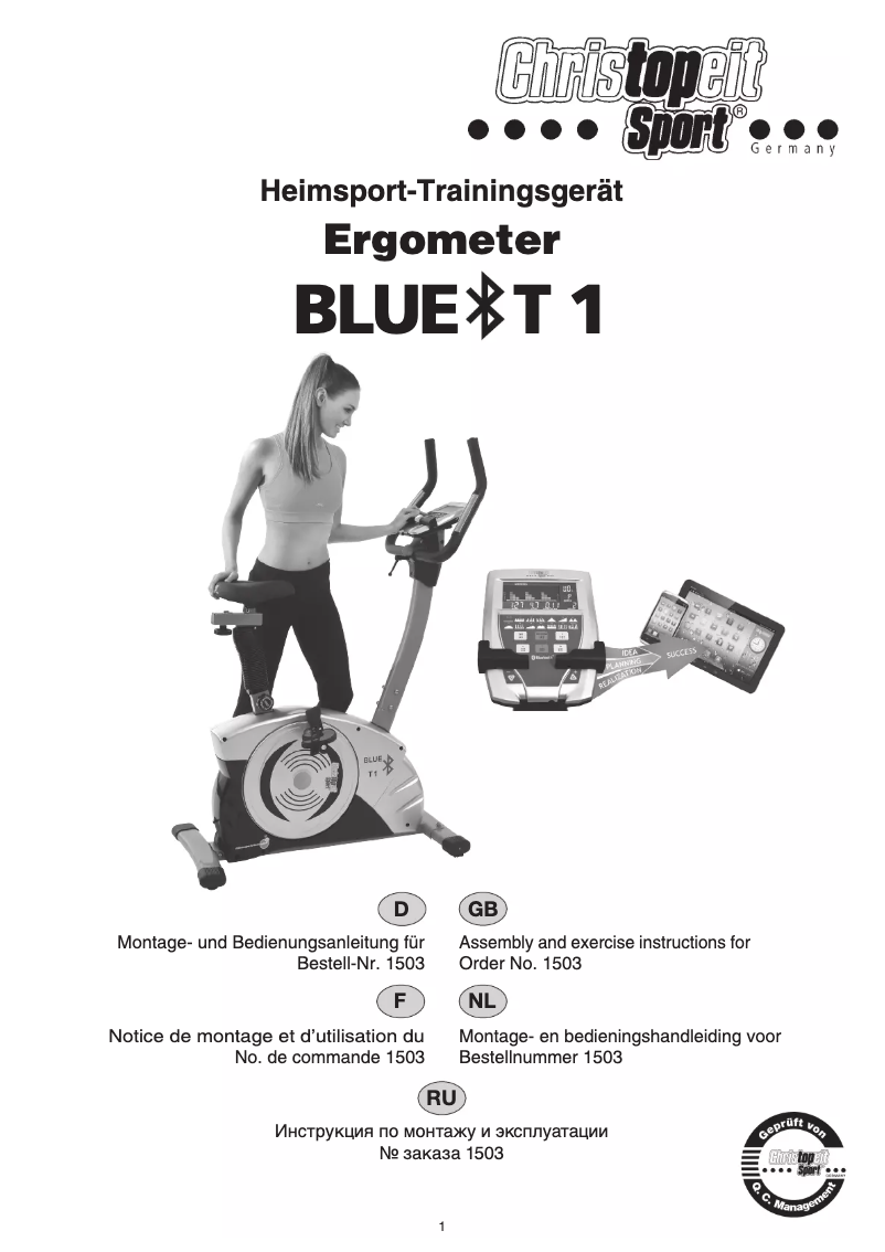 Image de la première page du manuel de l'appareil Blue T1