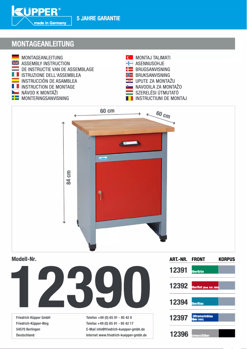 Page 1 de la notice Manuel utilisateur Küpper 12392