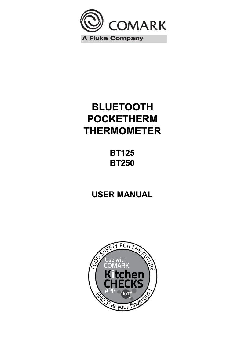 Page 1 of the manual User Manual Comark BT250