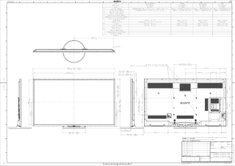 Page n°1 - Guide d'installation Sony Bravia KDL-65W850A
