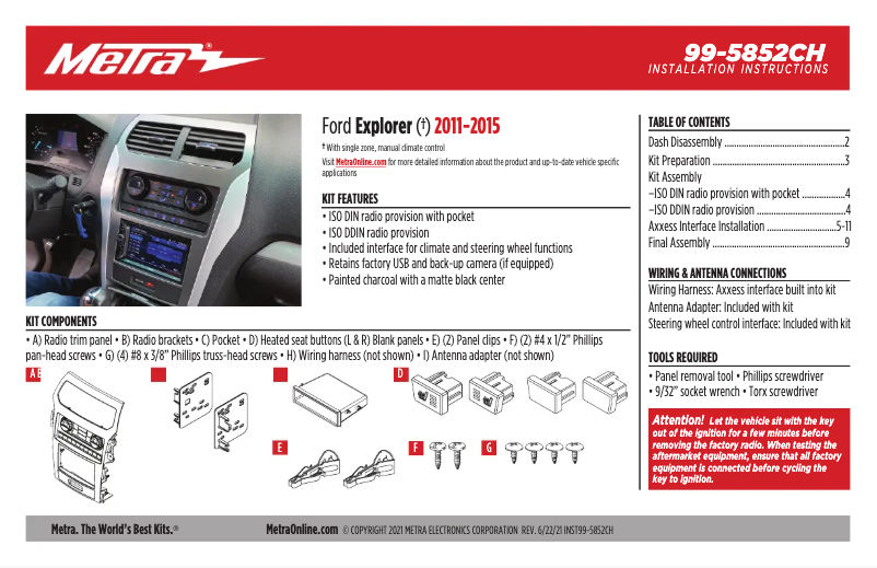 Page 1 de la notice Manuel utilisateur AXESS 99-5852CH